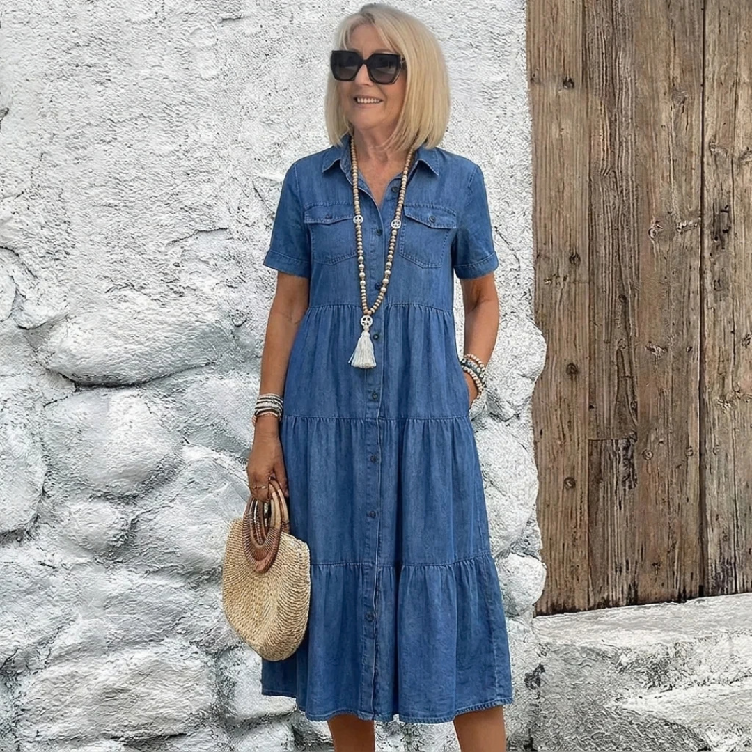 Elizabeth| Button-Front Midi Dress