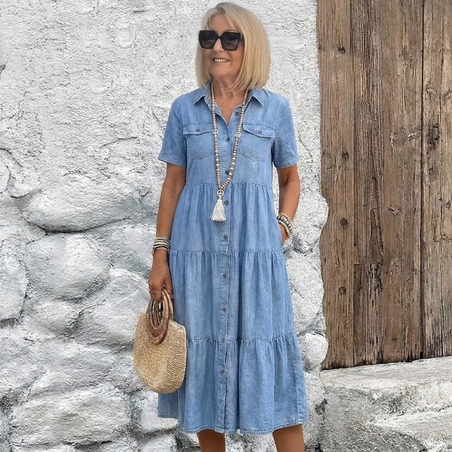 Elizabeth| Button-Front Midi Dress