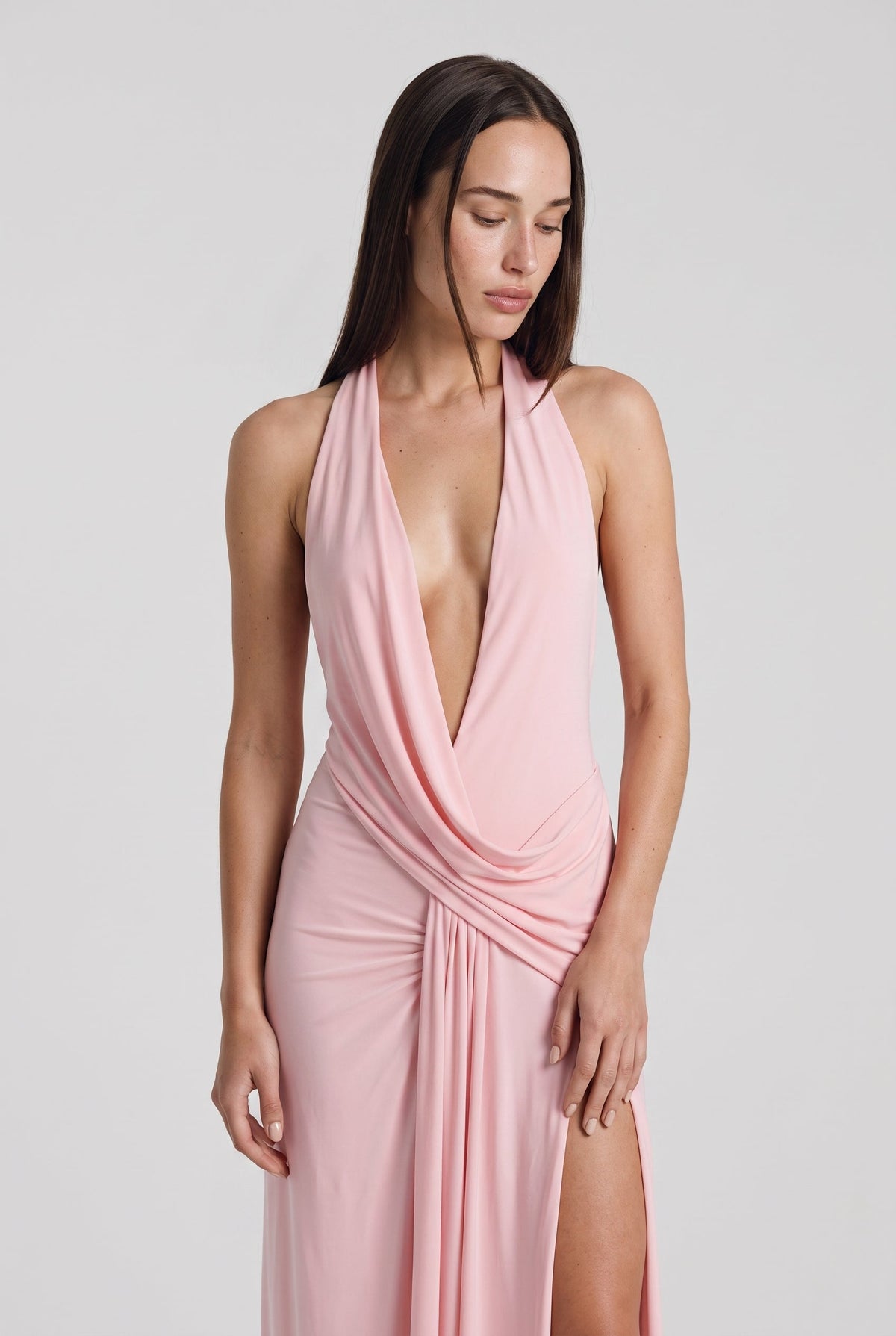 Jasmine Maxi Dress | Open Back, Plunging Neckline & High Split