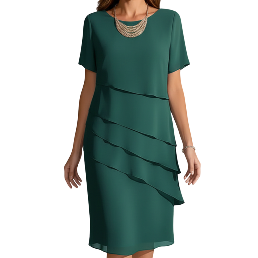 Evie | Short Sleeve Dress with Layered Front