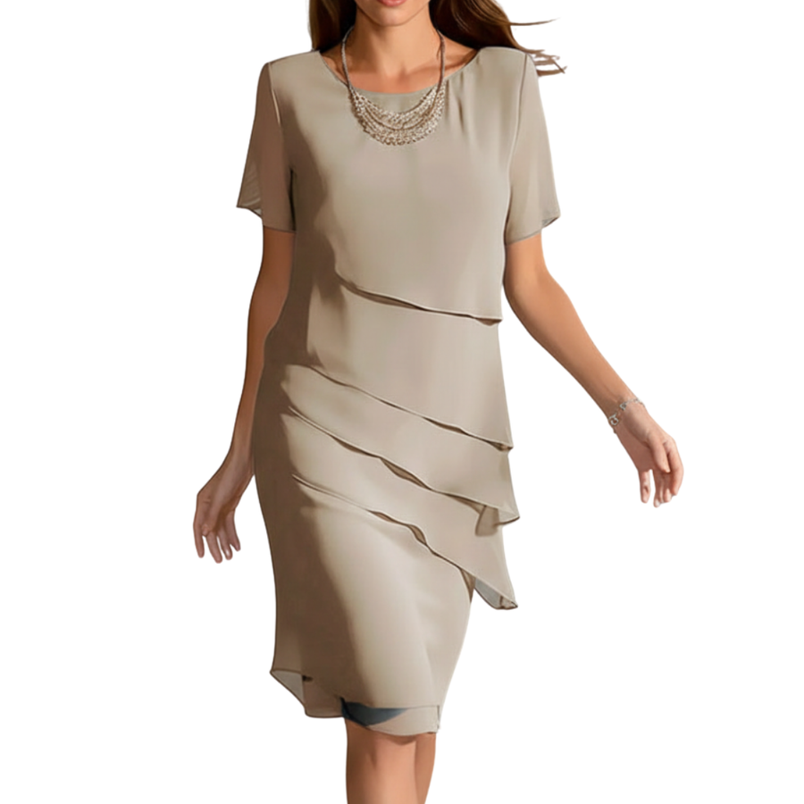 Evie | Short Sleeve Dress with Layered Front