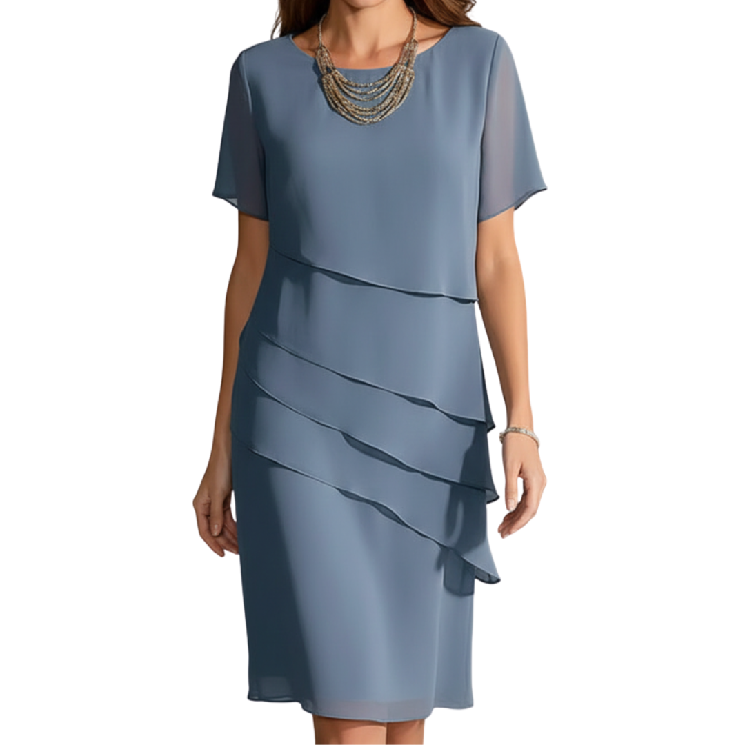 Evie | Short Sleeve Dress with Layered Front