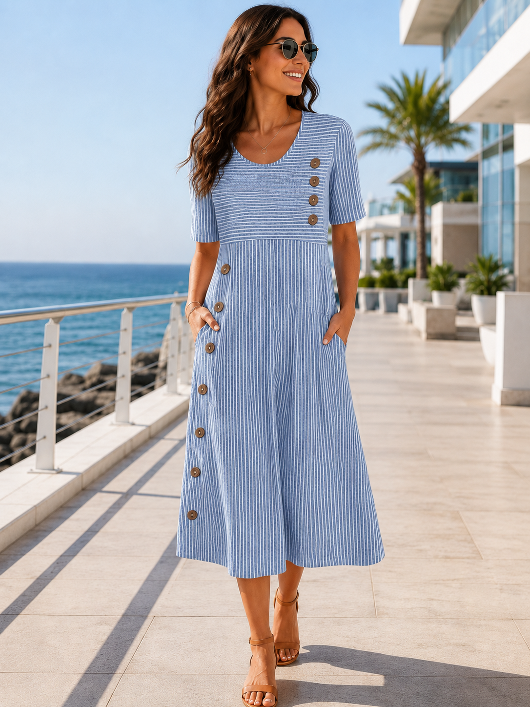 Jovie™ Striped Midi Dress