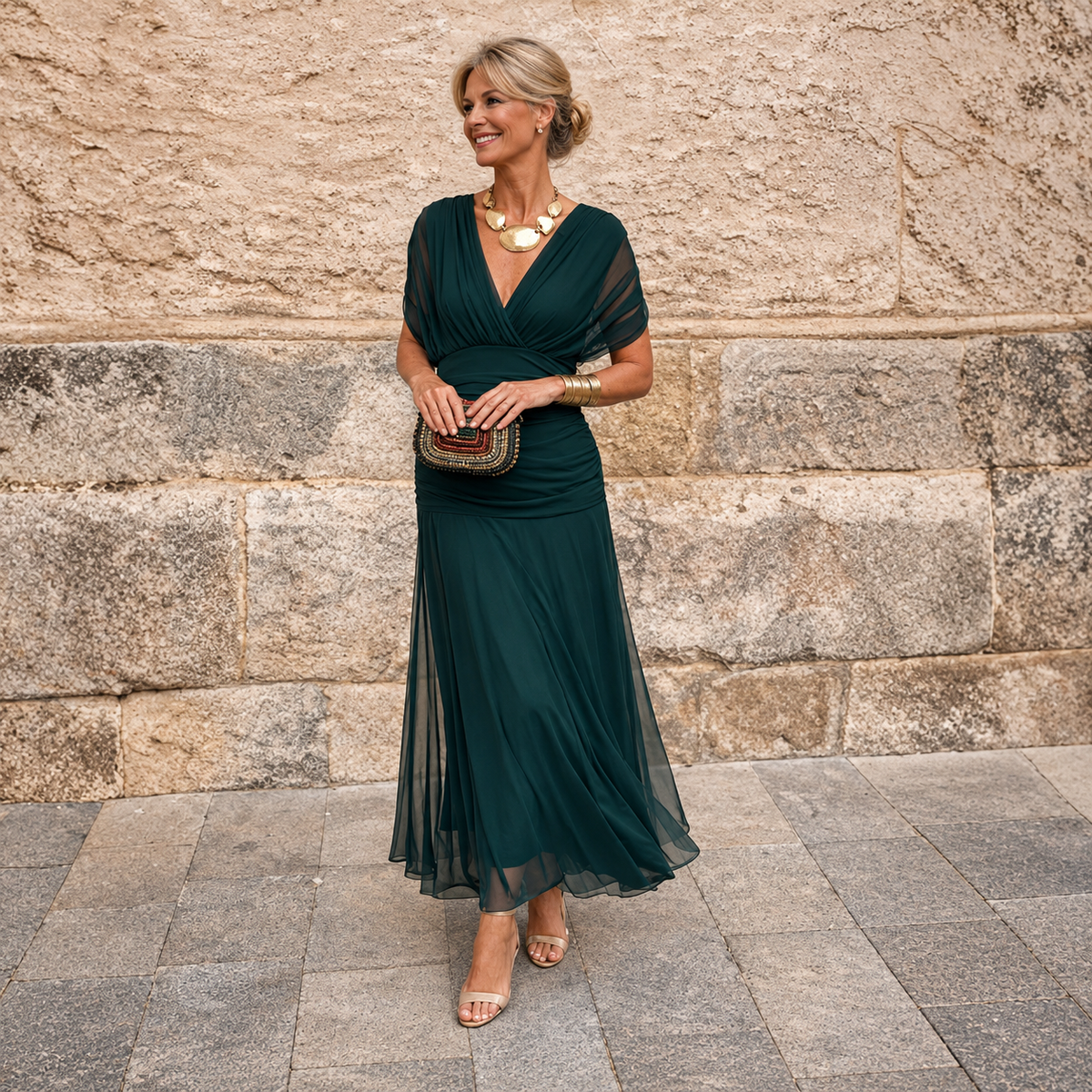 Mikaela | Tummy Flattering Off Shoulder Maxi Dress