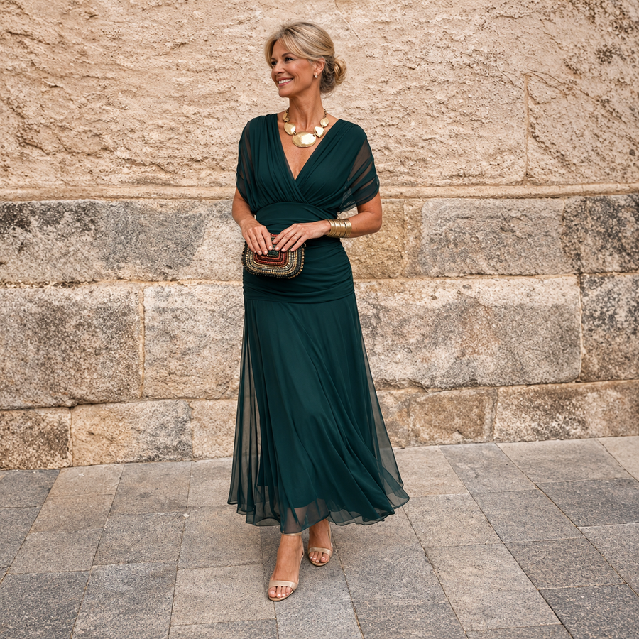Mikaela | Tummy Flattering Off Shoulder Maxi Dress