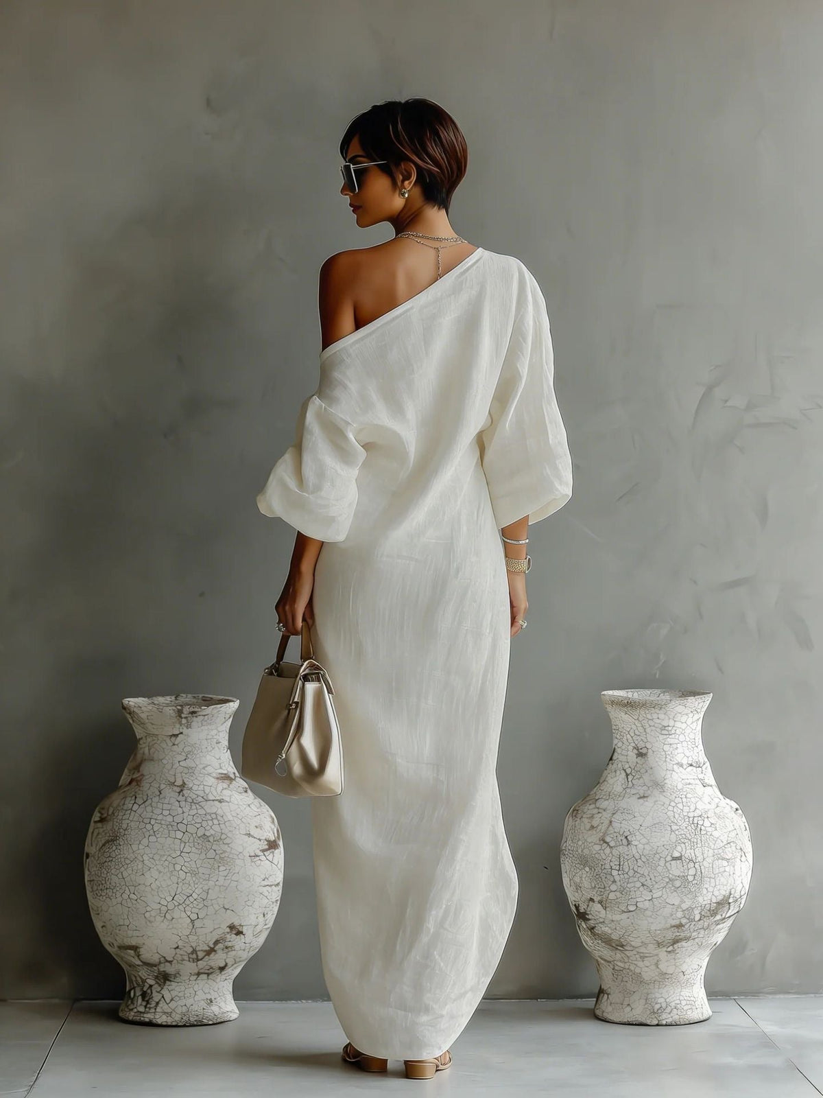 Lindiwe™ | Abstract Drape Maxi Dress