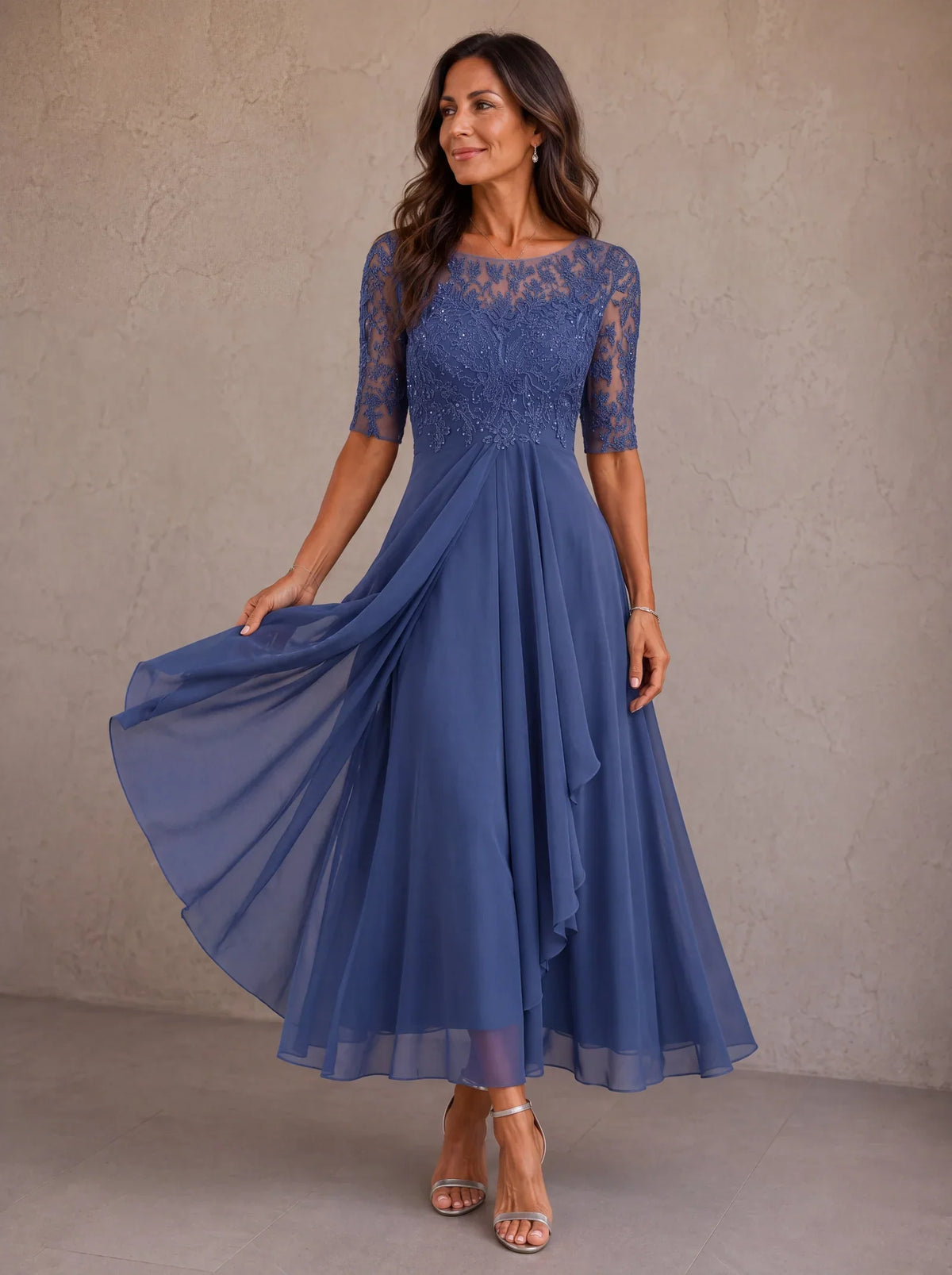 Rose | The Flattering Lace Midi Dress