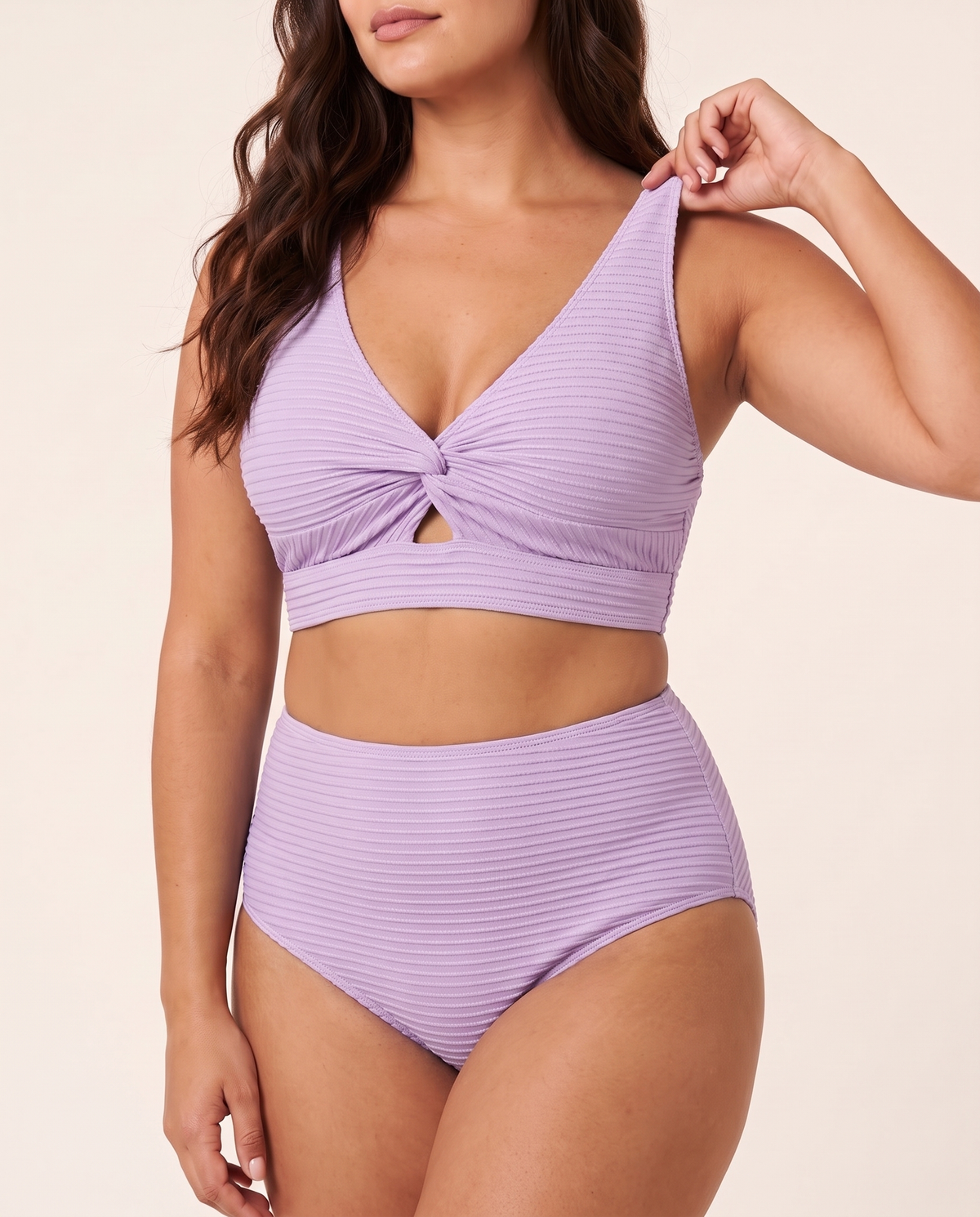 Twist Front High-Waist Bikini Set