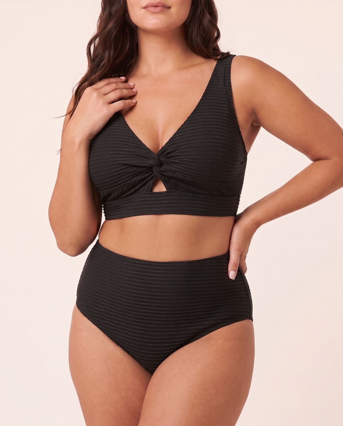 Twist Front High-Waist Bikini Set