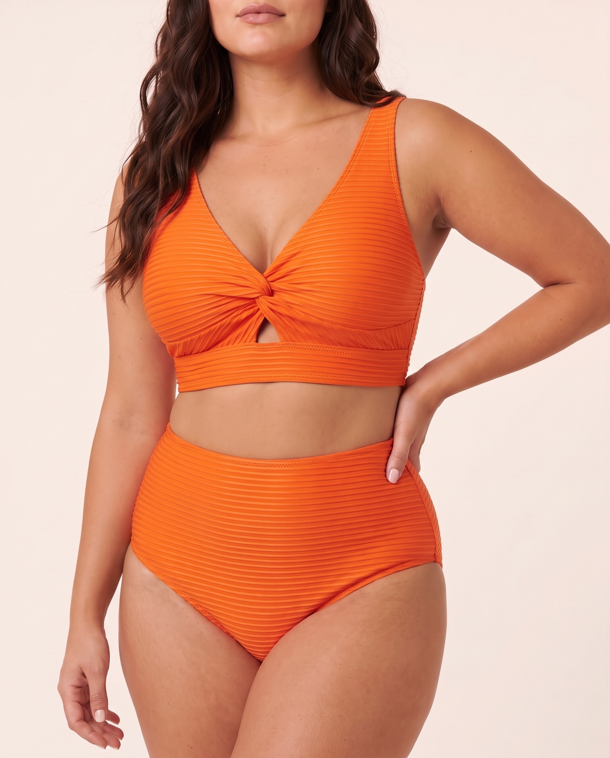 Twist Front High-Waist Bikini Set