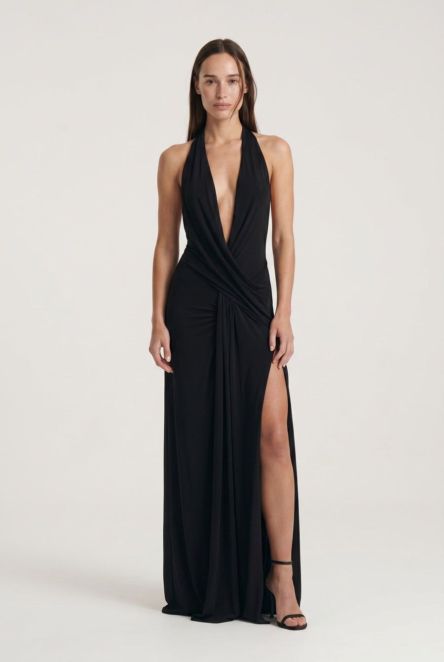 Jasmine Maxi Dress | Open Back, Plunging Neckline & High Split