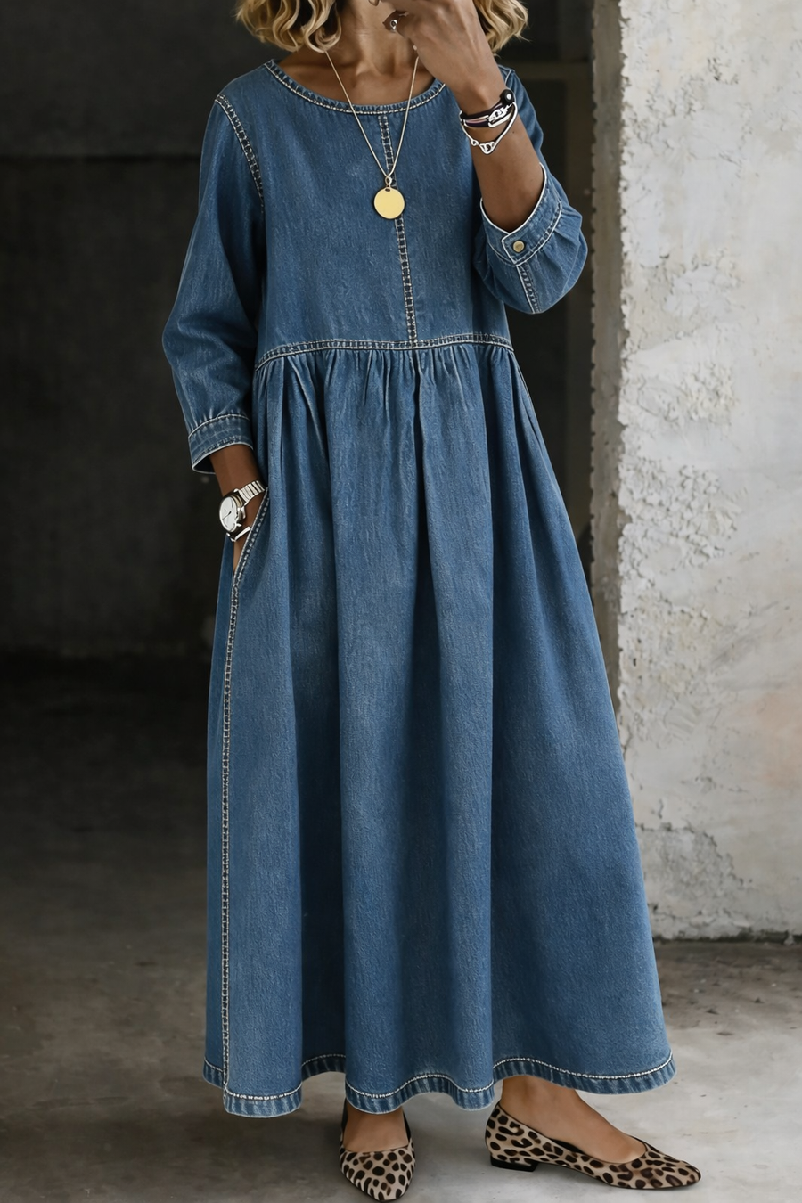 Roberta | Denim Maxi Dress