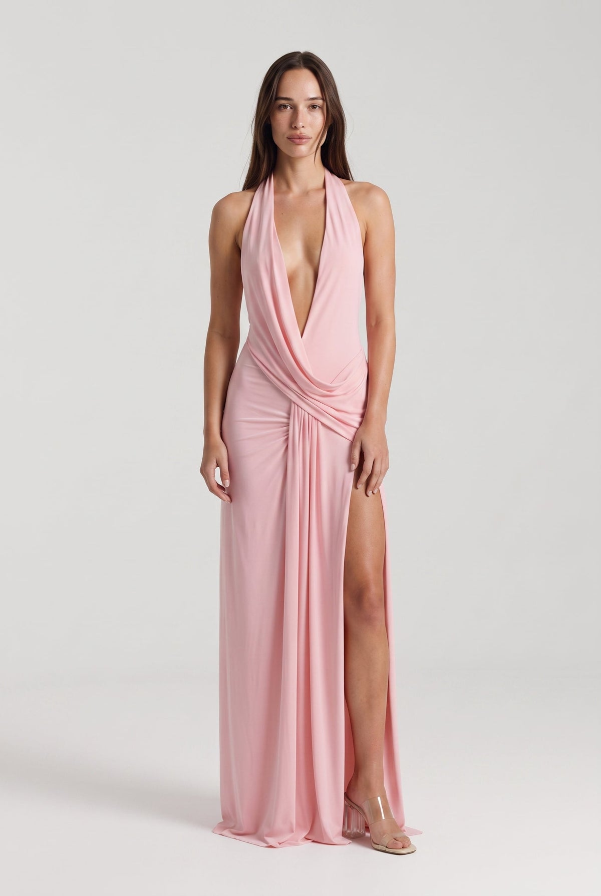 Jasmine Maxi Dress | Open Back, Plunging Neckline & High Split
